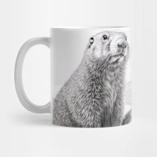 Marmot Animal Discovery Wild Nature Ink Sketch Style Mug